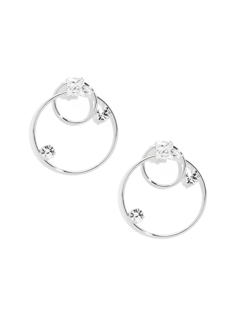 Crystal Double Circle Drop Earring