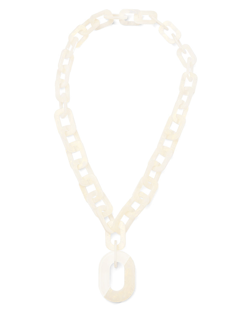 Marble Duotone Pendant Long Necklace