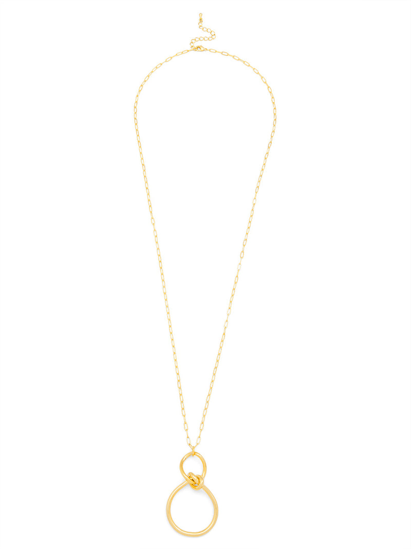 Infinity Knotted Pendant Long Chain Necklace