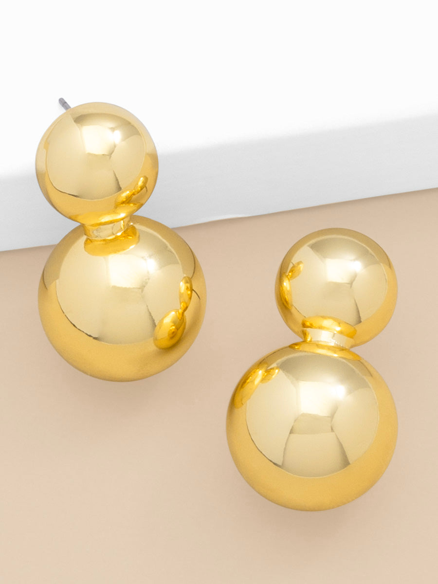 Chunky Metal Ball Drop Earring ZENZII Wholesale Jewelry