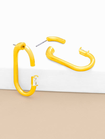 Deconstructed Crystal Link Hoop Earring