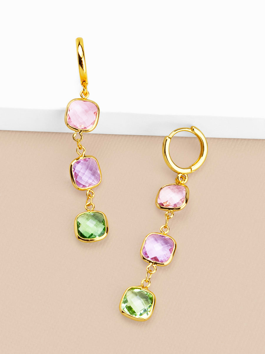 Zenzii Lotus Leaf Chain Drop Earring