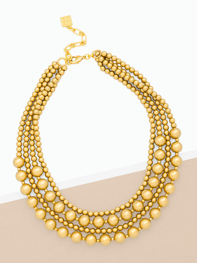 Matte Coated Resin Beaded Collar Necklace