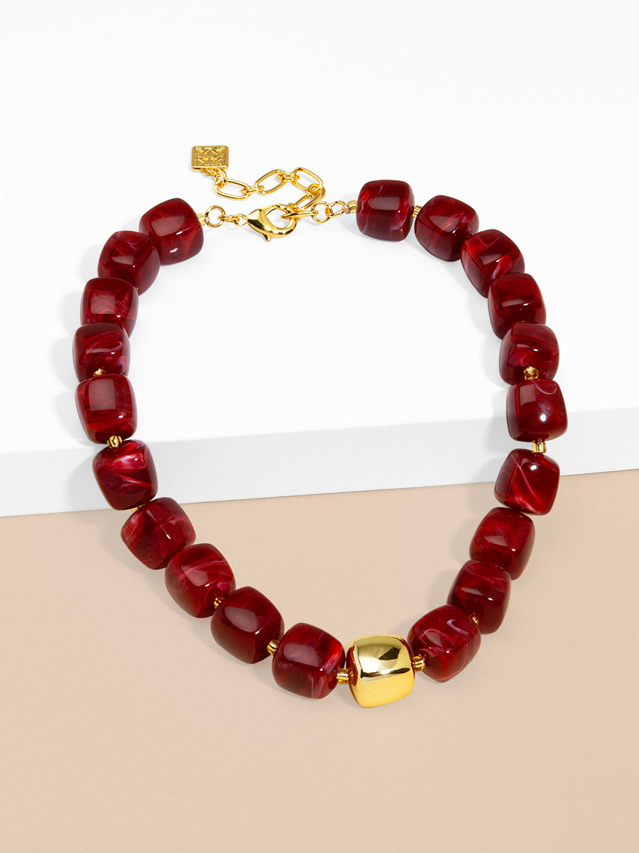 Tessa Puffy Square Short Necklace – ZENZII Wholesale