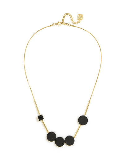 Purposefully Pegged Necklace  - color is Gold/Black | ZENZII Wholesale