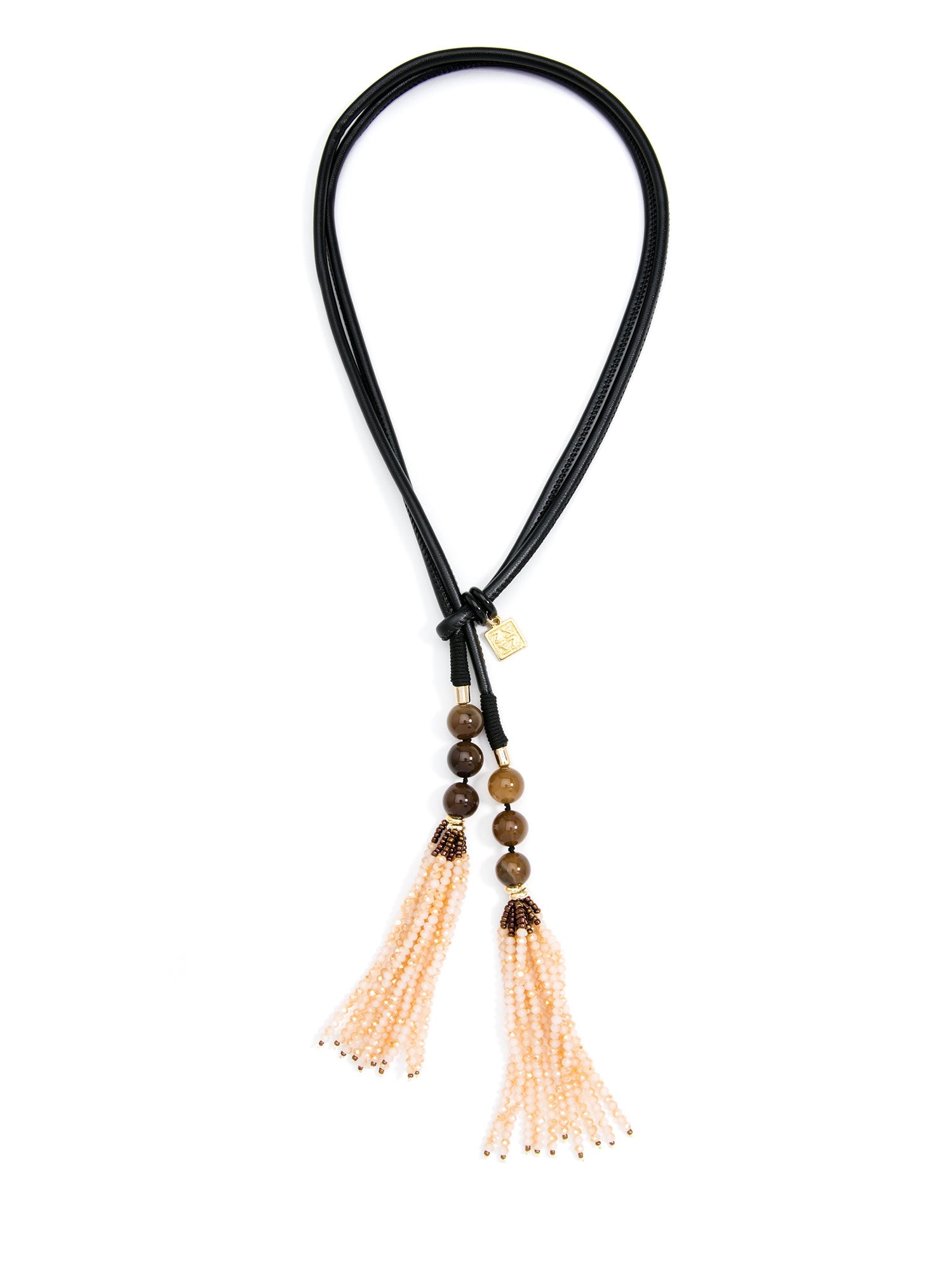 Handmade Beaded Tassel On Vegan Leather Rope Necklace Beautiful Costume Jewelry Zenzii Wholesale 4993