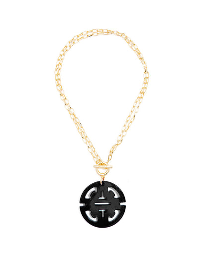 Traveling Resin Pendant Necklace - BLK