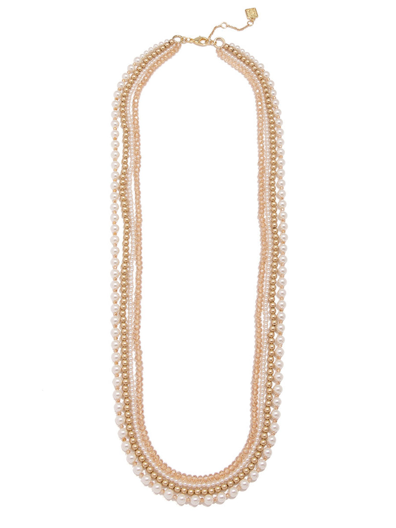 Mixed Bead Layered Long Necklace | Fashion Jewelry