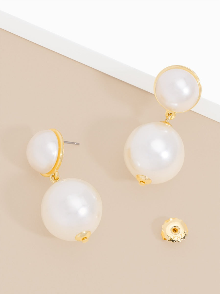Zenzii Double Flower Drop Earring