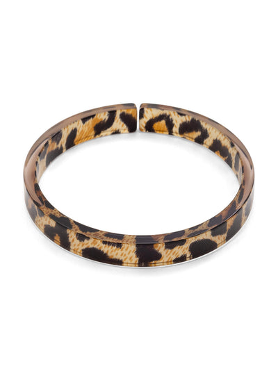 Resin Leopard Bangle Bracelet