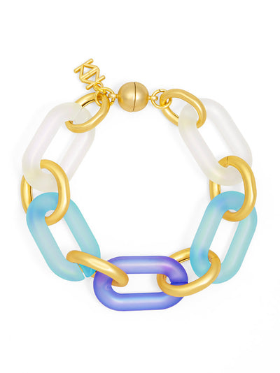 Multi-Color Resin Oval Links Bracelet