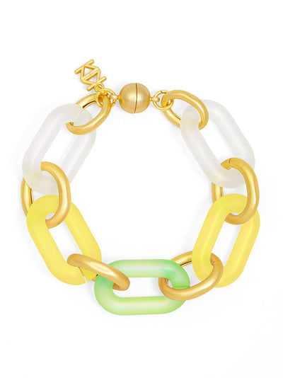 Multi-Color Resin Oval Links Bracelet