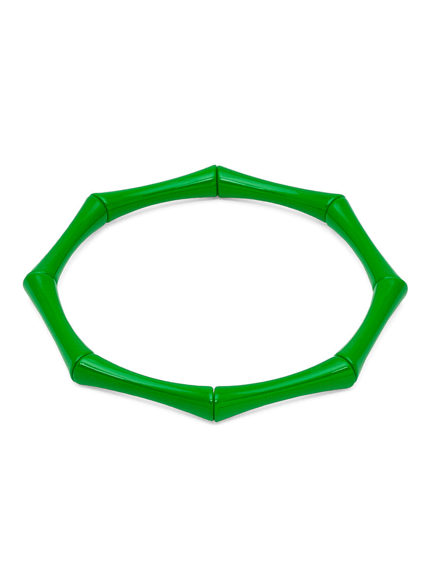 Enamel Bamboo-Style Stretch Bracelet | ZENZII Wholesale Jewelry