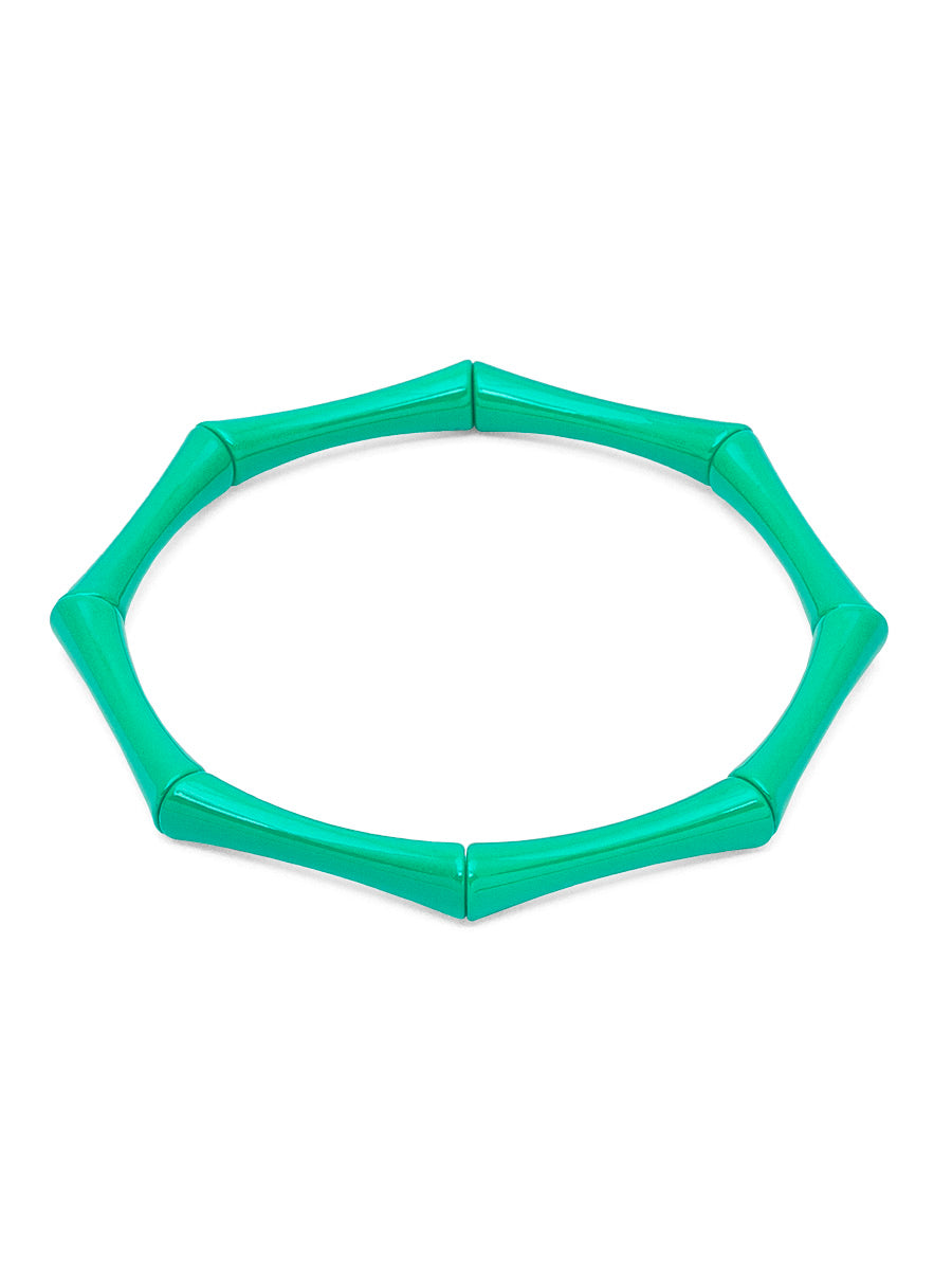Enamel Bamboo-Style Stretch Bracelet | ZENZII Wholesale Jewelry