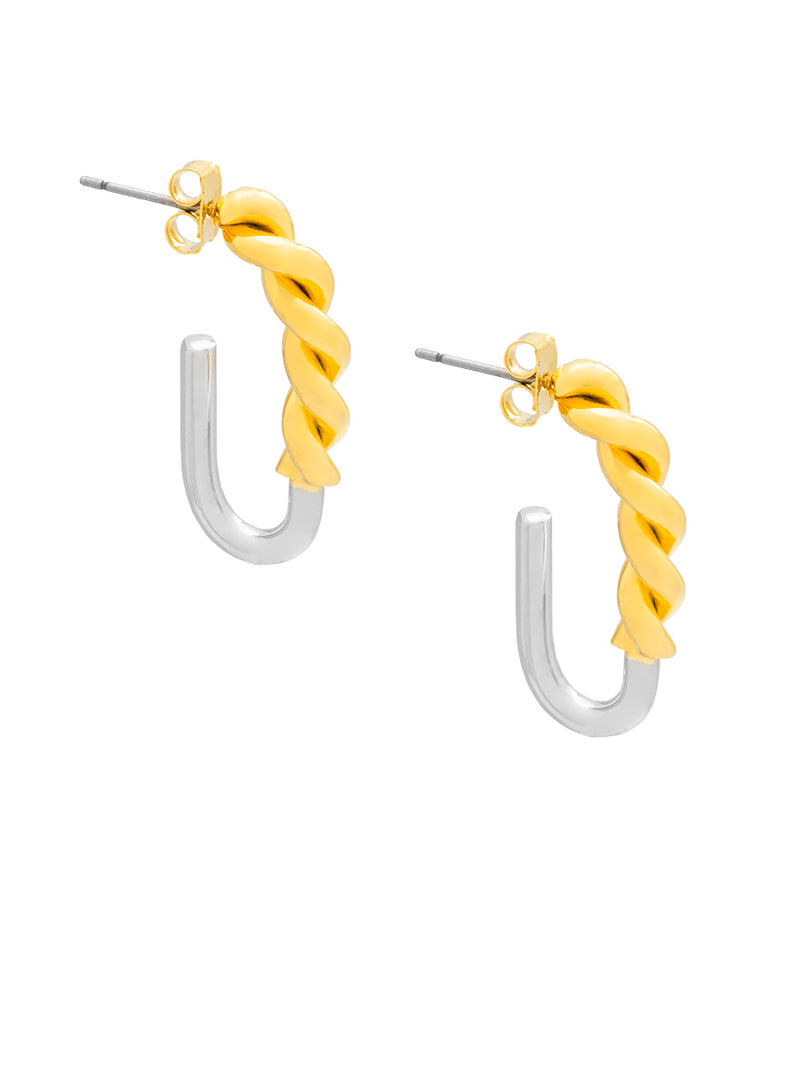 Two-Tone Braided Hook Earring