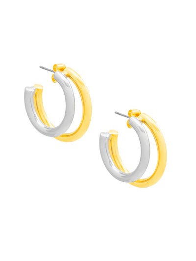 Small Two-Tone Open Hoop Earring