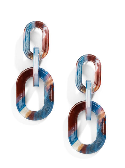 Marbled Double Link Drop Earring