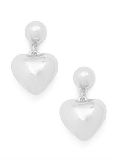 Puffed Heart Drop Earring