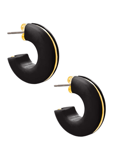 Small Gold Accented Resin Open Hoop Earring