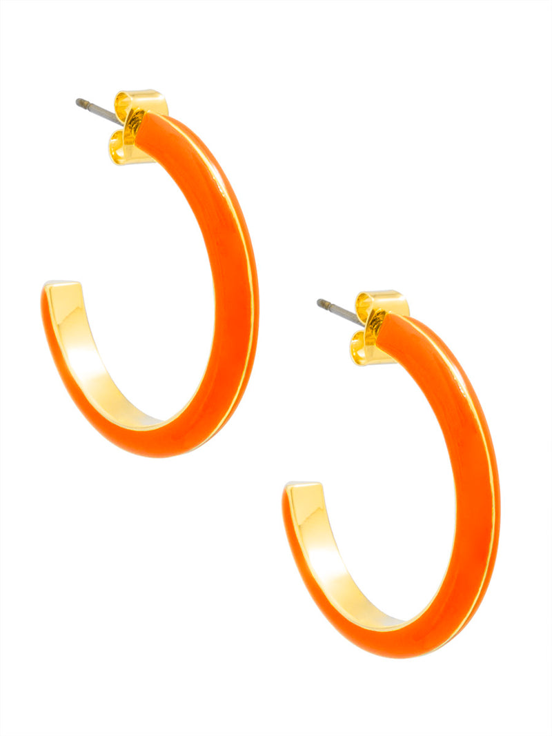 Enamel C-Shape Earring