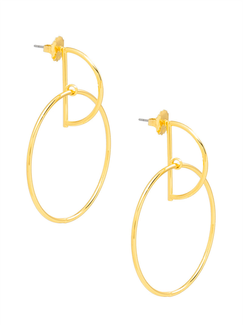 Geometric Two-Dimensional Drop Earring