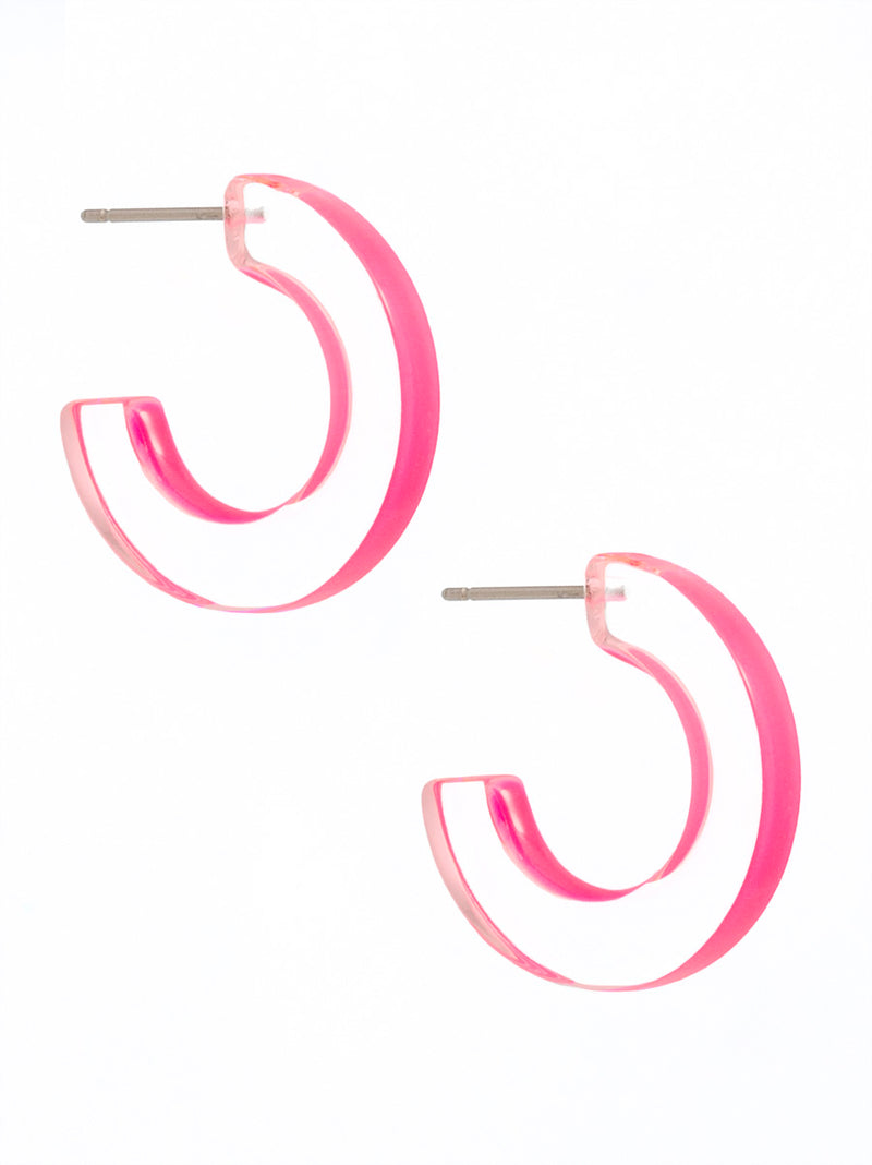 Small Lucite Outline Hoop Earring