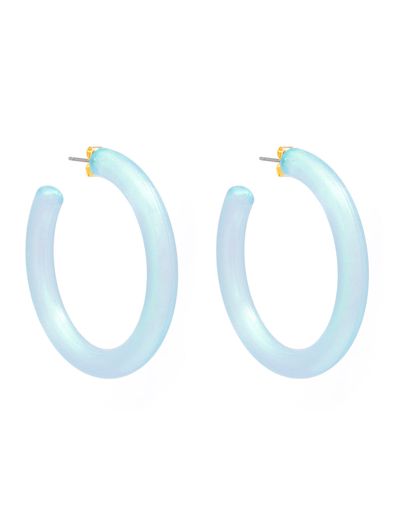 Lucite Shimmer Hoop Earring