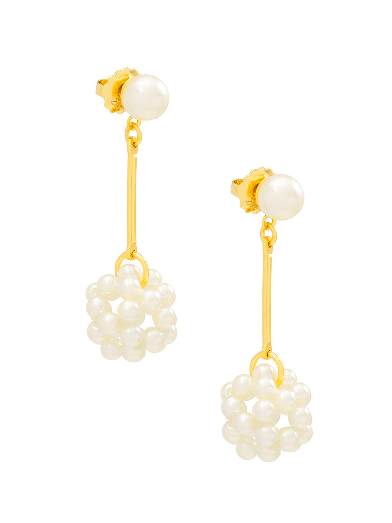 Clustered Pearl Drop Earring