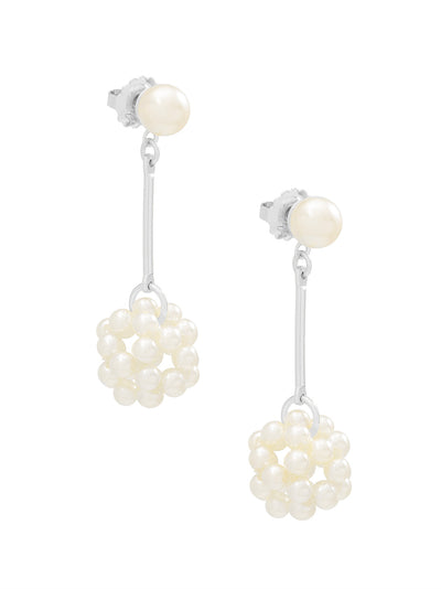 Clustered Pearl Drop Earring