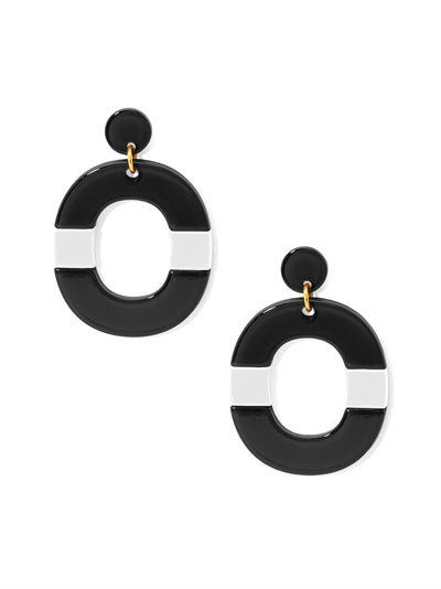 Color Block Oval Drop Earring