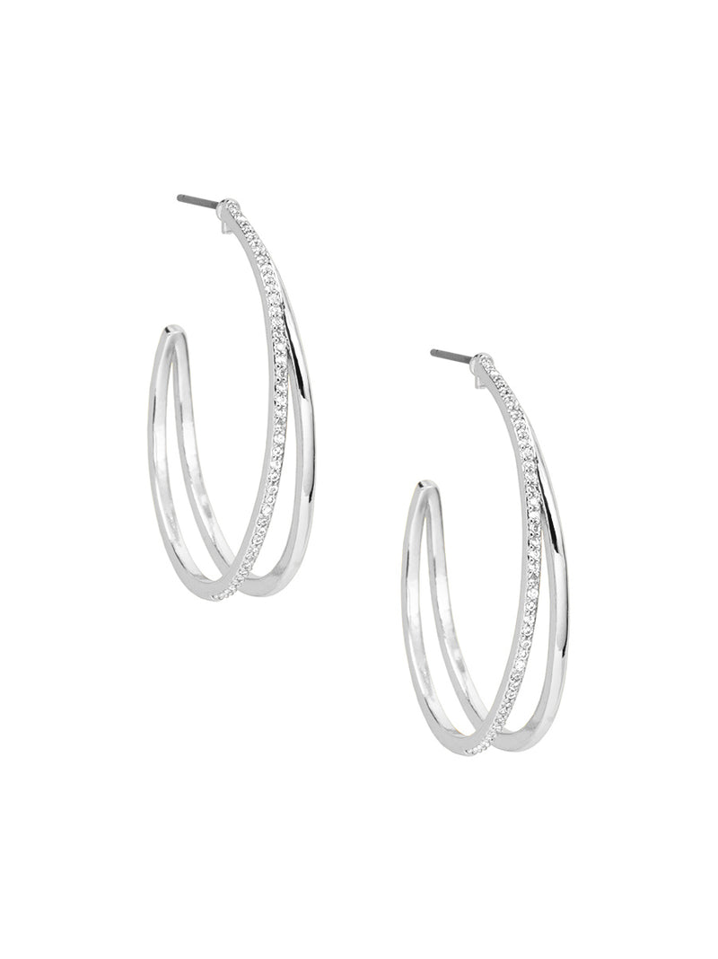 Pave Double Hoop Earrings