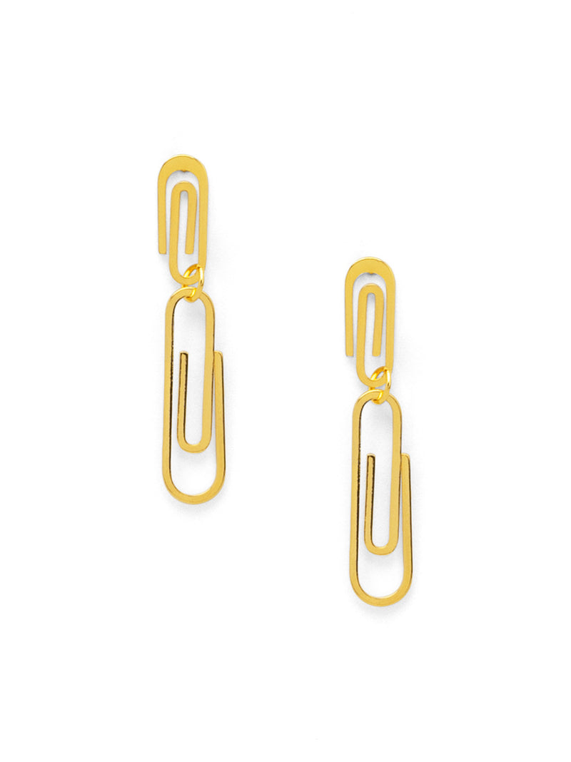 Doube Paperclip Drop Earring