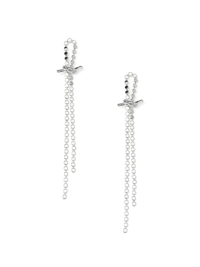 Knotted Ball Chain Cascade Drop Earring