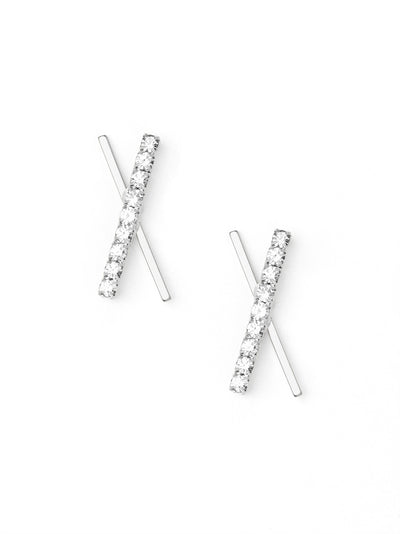 Pavé Criss Cross Stud Earring