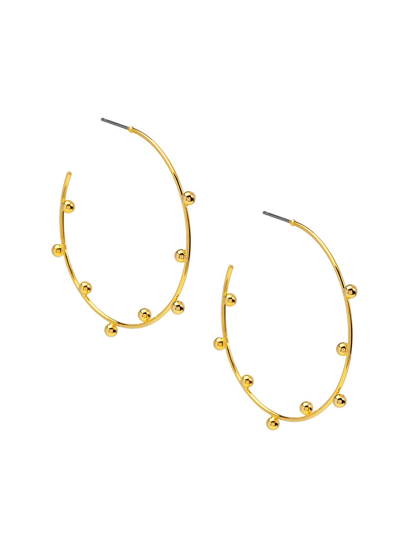 Inverted Beaded Hoop Earring