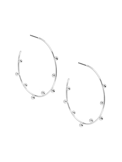 Inverted Beaded Hoop Earring