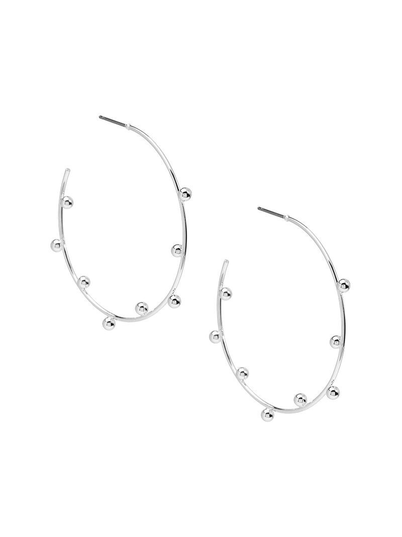 Inverted Beaded Hoop Earring