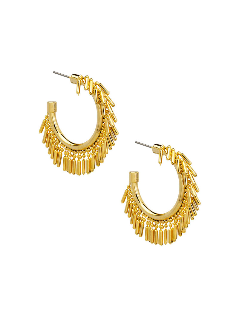 Metal Fringe Hoop Earring