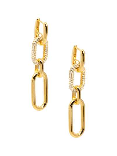 Pavé Oval Link Drop Earring