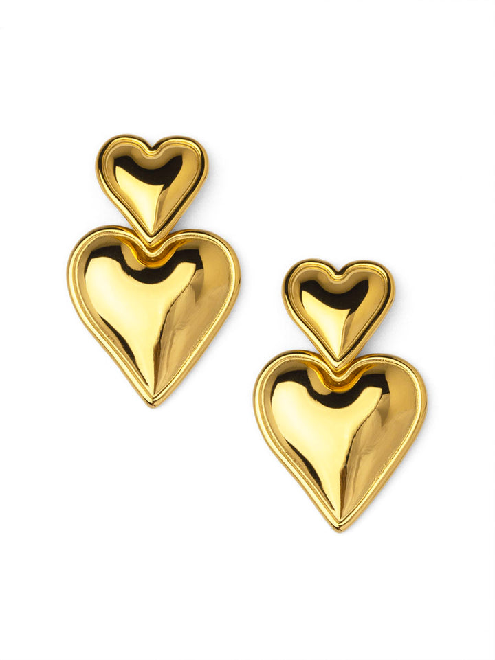 Heart Stack Drop Earring | ZENZII Wholesale Jewelry