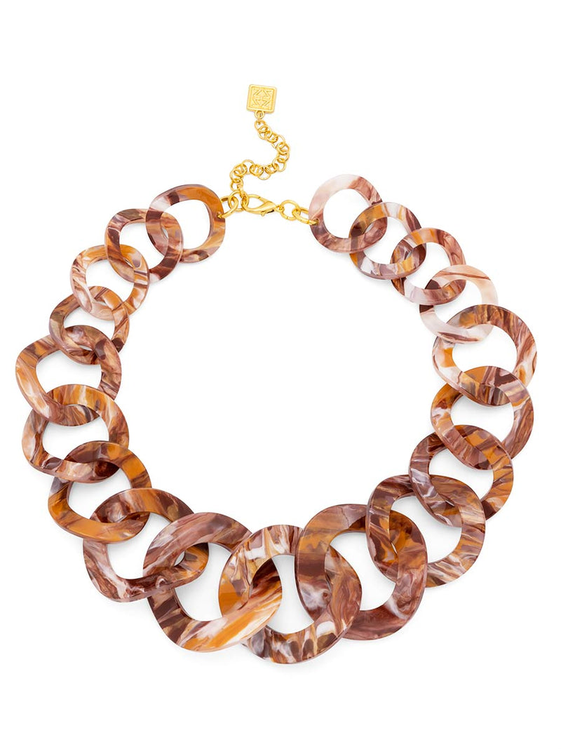 Marbled Link Collar Necklace