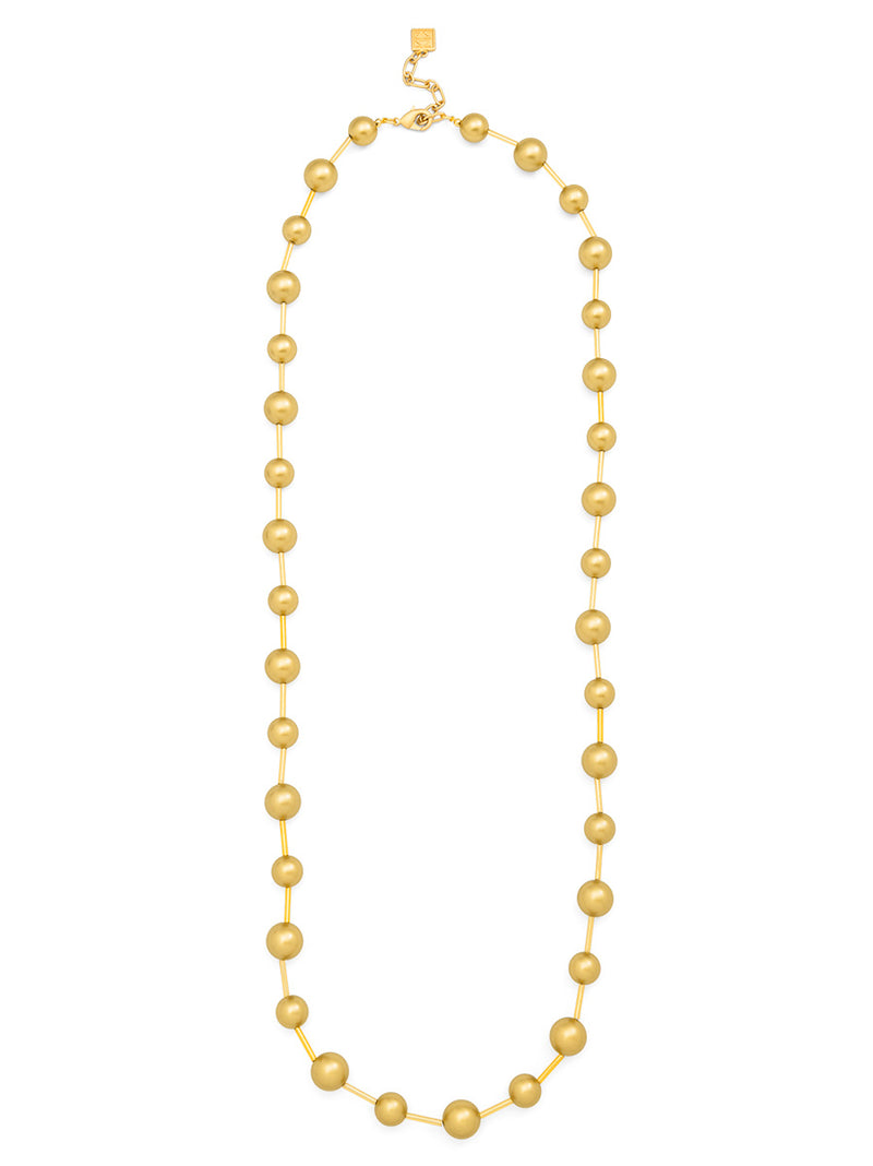 Alternating Beaded Long Necklace with Tube Spacers