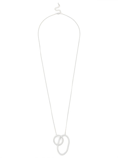 Ellipsis and Circle Charm Long Necklace