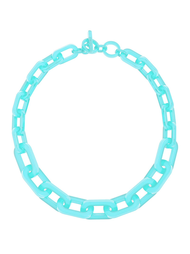 Colorful Resin Cable Link Collar Necklace