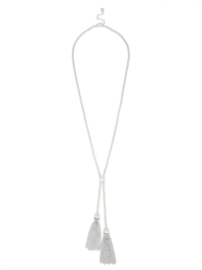 Double Fringe Lariat Long Necklace