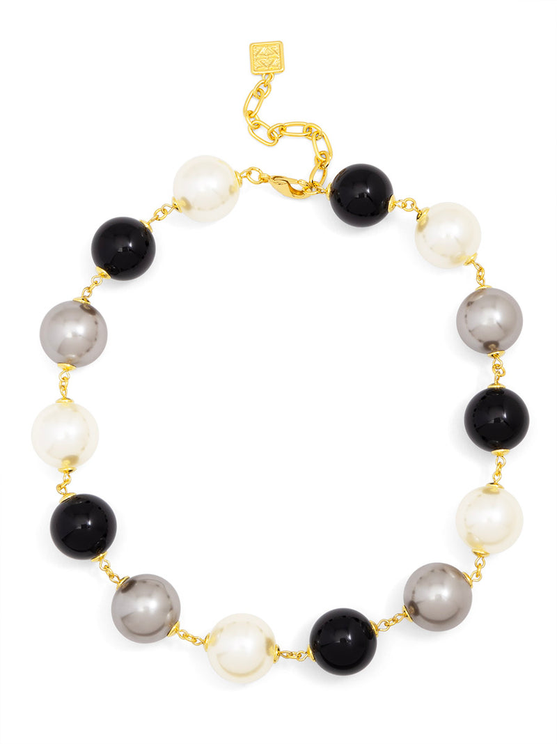 Mixed Chunky Pearl Beaded Collar Necklace