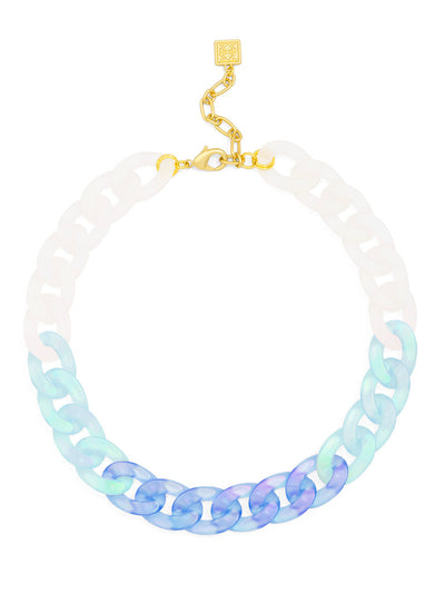Resin Mixed Colorway Curb Chain Collar Necklace