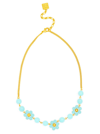 Glassbead Flower Collar Necklace