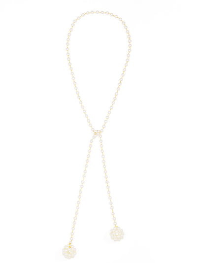 Clustered Pearl Lariat Long Necklace