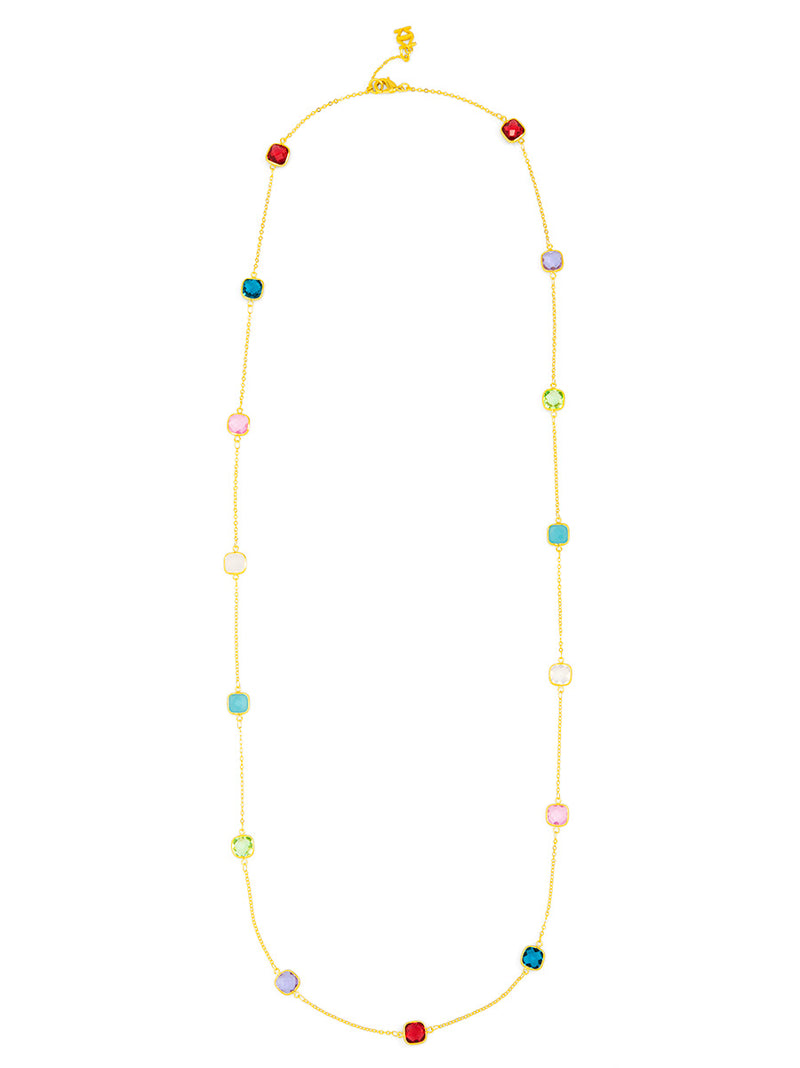 Multicolor Crystal Long Necklace